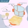 Bento Box for Kids School Lunch Box with Utensils and A Dipping Bowl Leak-Proof 4 Compartments with Carrying Handle