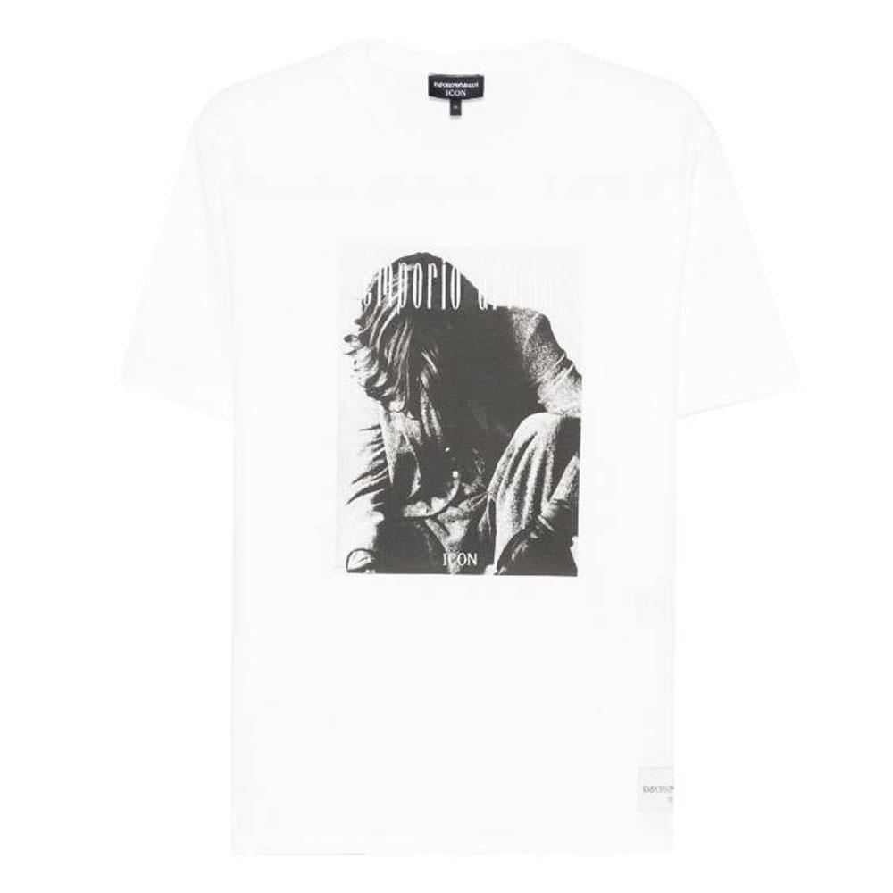 

Emporio Armani Capsule Collection Round Neck Short Sleeve Printed T-Shirt Unisex Tops EM004751-AF23082-F0043 XL