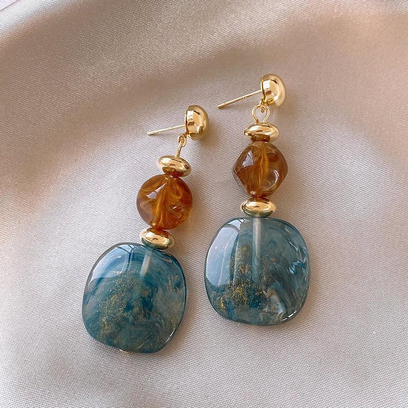 

Модні сережки-краплі для жіночих прикрас темно-синього кольору