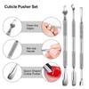 European-American Russian-Style Nail Technician Dual-End Cuticle Pusher and Groove Cleaner - Silver