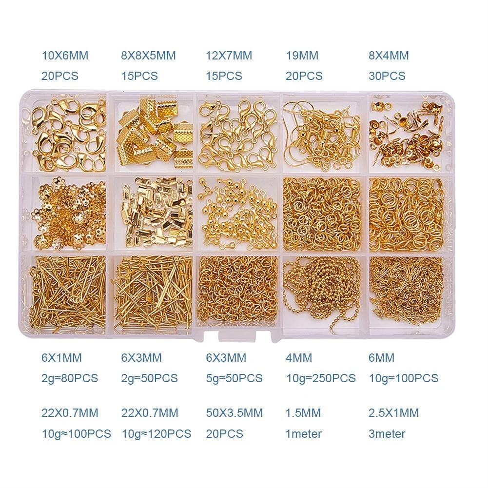 

Комплект для изготовления металлических украшений Материалы для самостоятельного изготовления ожерелий Аксессуары Фурнитура и бисерные проволоки Крючки для сережек Комплект принадлежностей для изготовления украшений C