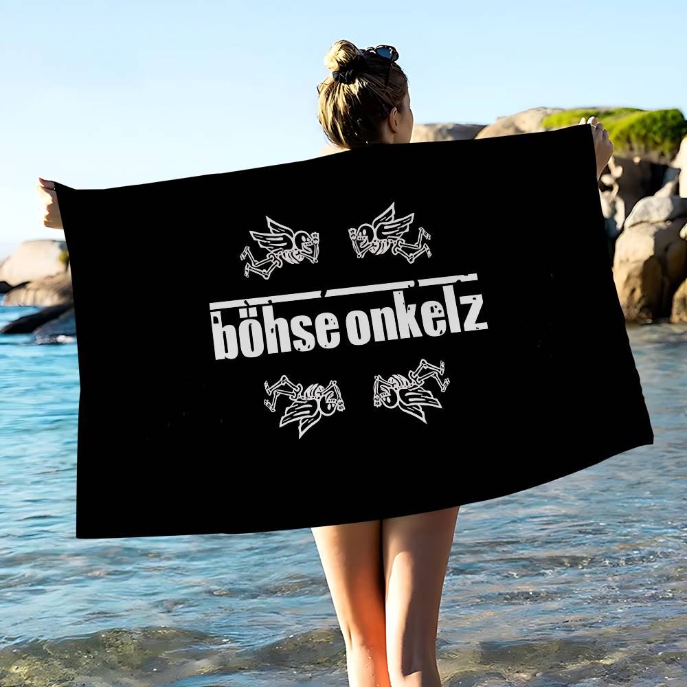 Band B-Bohse O-Onkelz Mikrofaserdecke Schnelltrocknende Strandtücher Übergröße Druck Super Saugfähige Pool-Handtuchdecke