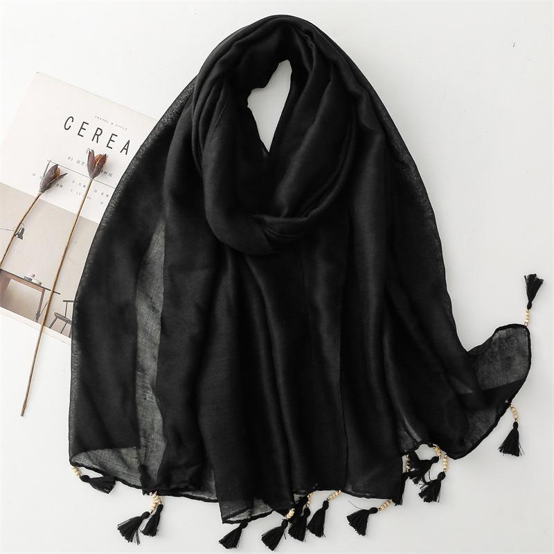 Four Seasons Women'S Sunshade Scarf Creative Feather Arrows Geometric Wood Beads Cotton Hemp Air Conditioning Sunscreen Beach Scarf Shawl