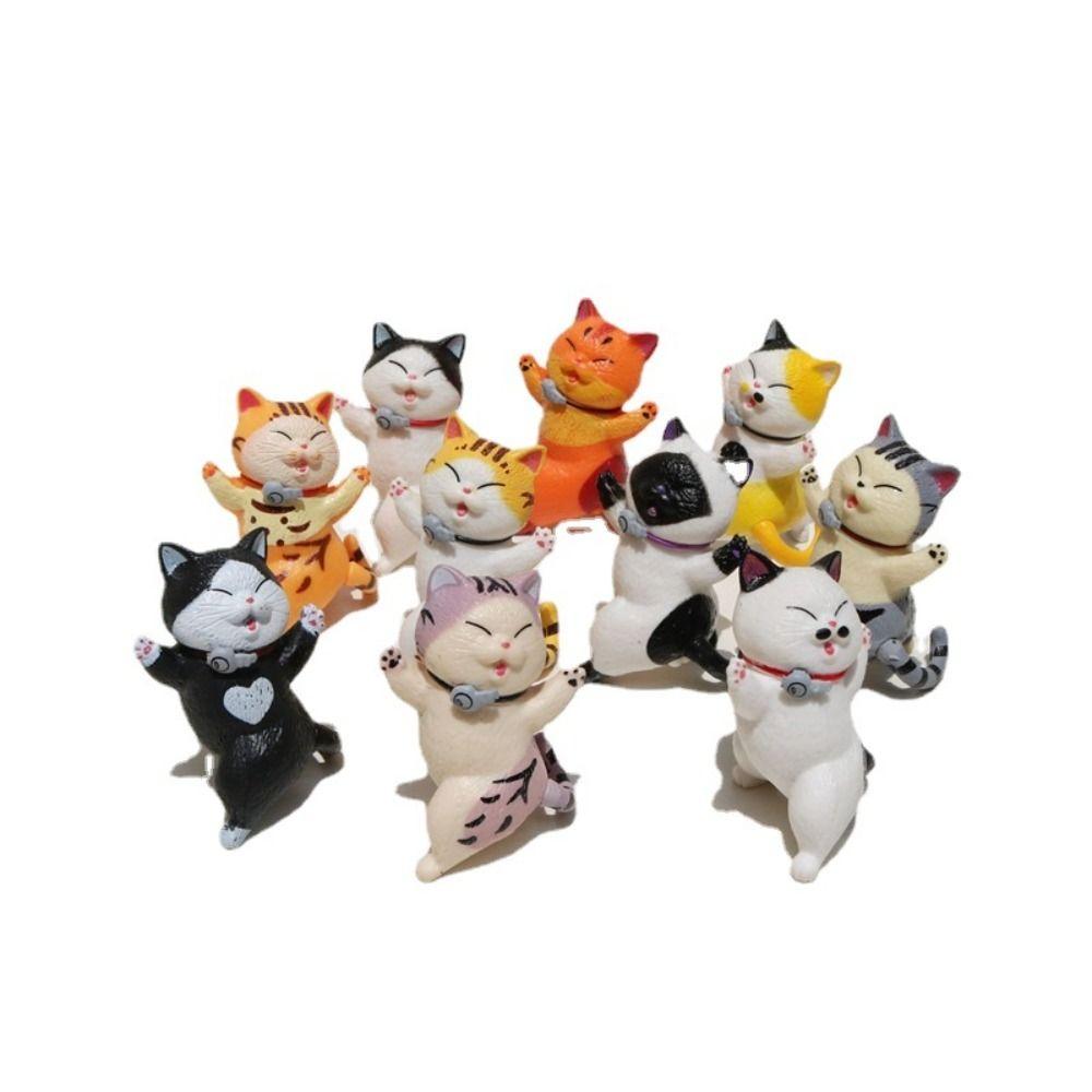 9/10PCS Multicolor Cat Doll Ornaments DIY Mini Model Desktop Toys Decoration Crafts Home Decoration