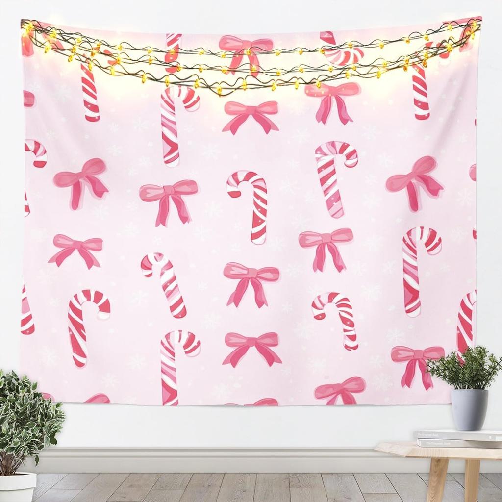 Merry Christmas Tapestry Santa Claus Wall Art for Living Room Bedroom Snowflake Wall Hanging Blanket Holiday Gift Home Decor