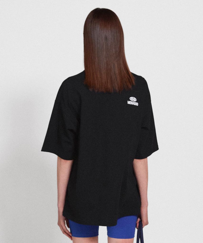 Minasu New Big Hearttrack Graphic T Shirt_Black_W