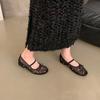 Fashion Bailamos New Brand Women Flat Shoes Fashion Mesh Ladies Elegant Mary Jane Shoes Soft Sole Outdoor Dress Ballerinas