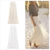 Women Long Wedding Maxi Beach Full Pleated Skirt Fashion Lace Tulle Boho Elegant Dress Summer S-XL