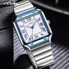 SINOBI Casual Design Men's Quartz Watches Fashion Stainless Steel Man's Wristwatches Business Square Clock