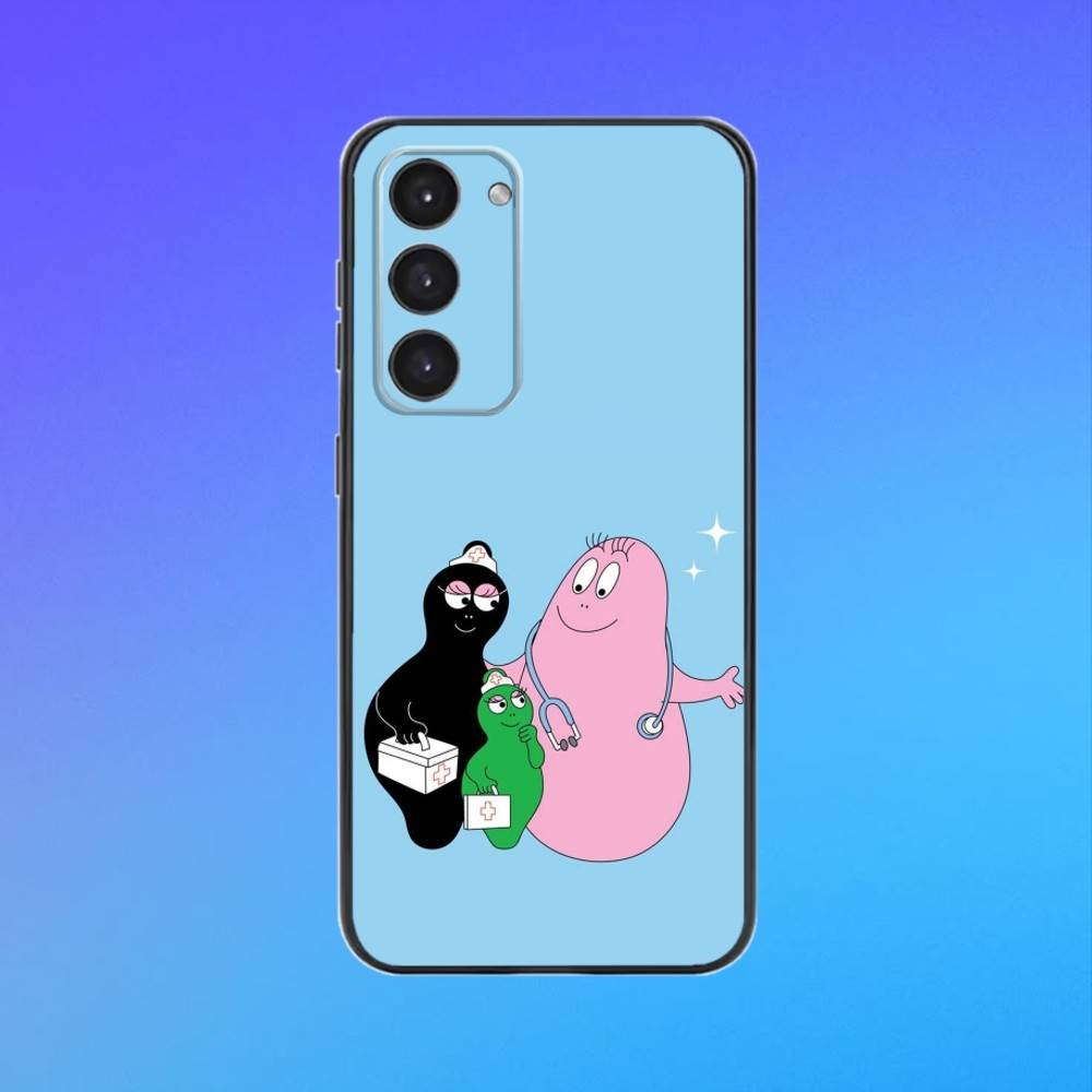 Cartoon B-Barbapapa Black Soft Phone Case  For Samsung Galaxy A73,A72,A71,A53,A52