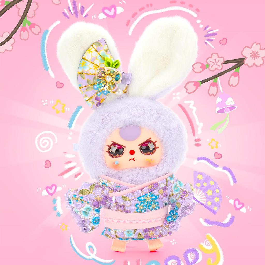 TOP TOY X Baby Three [Macaron Rabbit Japan Exclusive] Series Plush Soft Vinyl Pendant [Assorted Box of 6] Gachapon Blind Box Figure Plastic Model