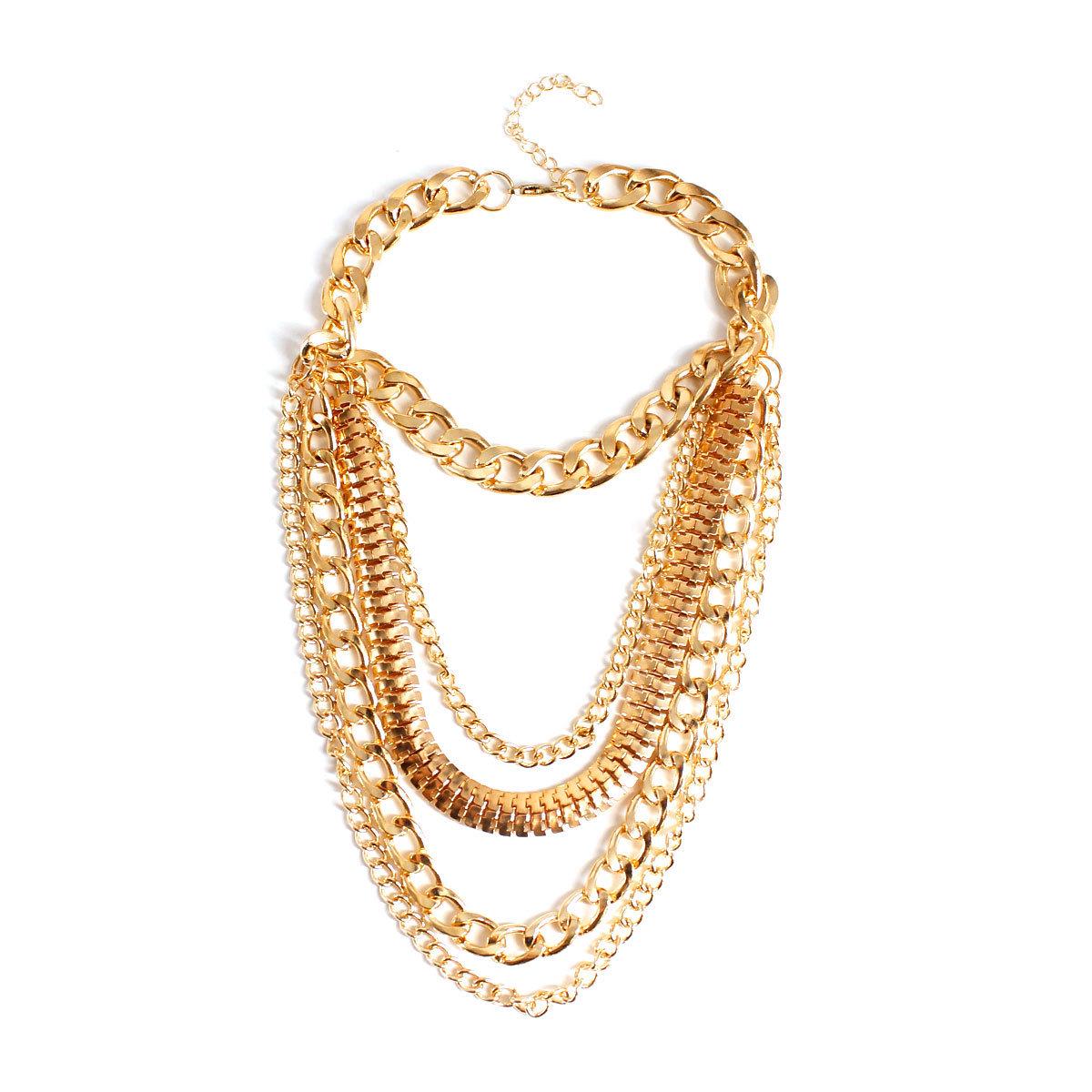 Europe, America, punk exaggeration, personalized temperament multi-layer chain fringed heel chain foot decoration золотой