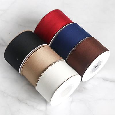 Elegant dubbelsidigt polyester-bomullsband band matt enfärgat rosett hårspänne tillbehör bakning blommor konst presentinslagning dekoration heminredning