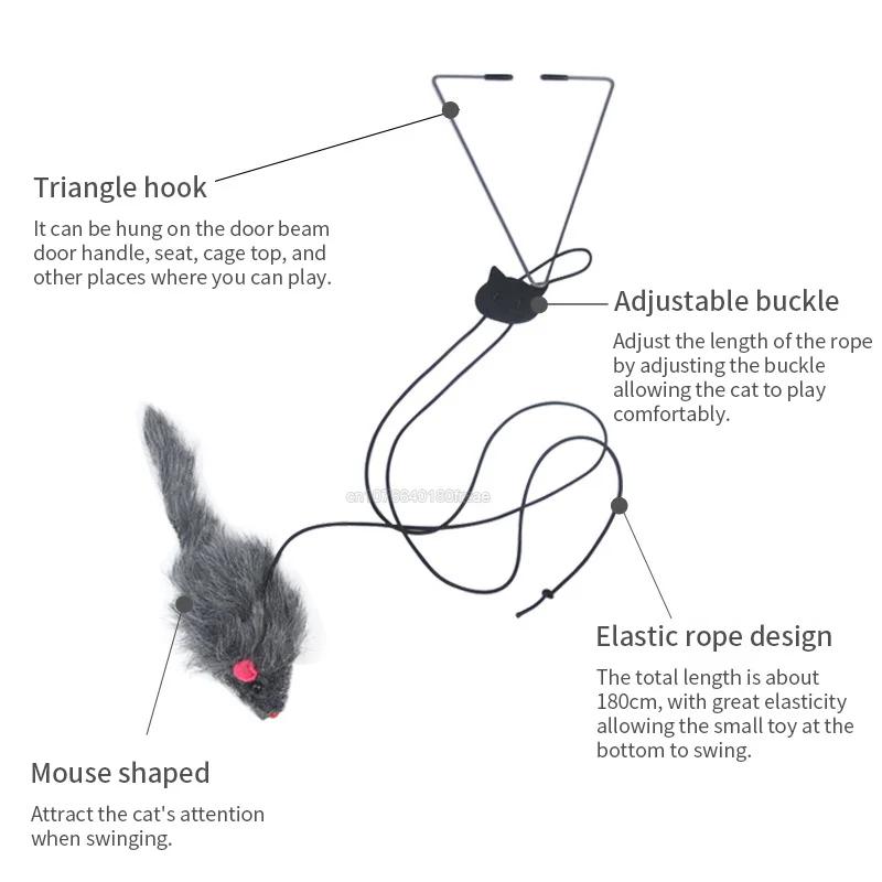 Interactive Cat Toy Hanging Clip Door Plush Mouse Self-hi Hanging Door Elastic Funny Cat Toy Juguetes Para Gatos Rascador Gato