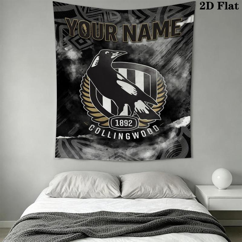 Benutzerdefinierter Name Collingwood Wandteppich Ästhetischer Wandbehang Bedruckte Stoffdecke Dekorative Wandteppiche für Schlafzimmer Wohnzimmer Heimdekoration