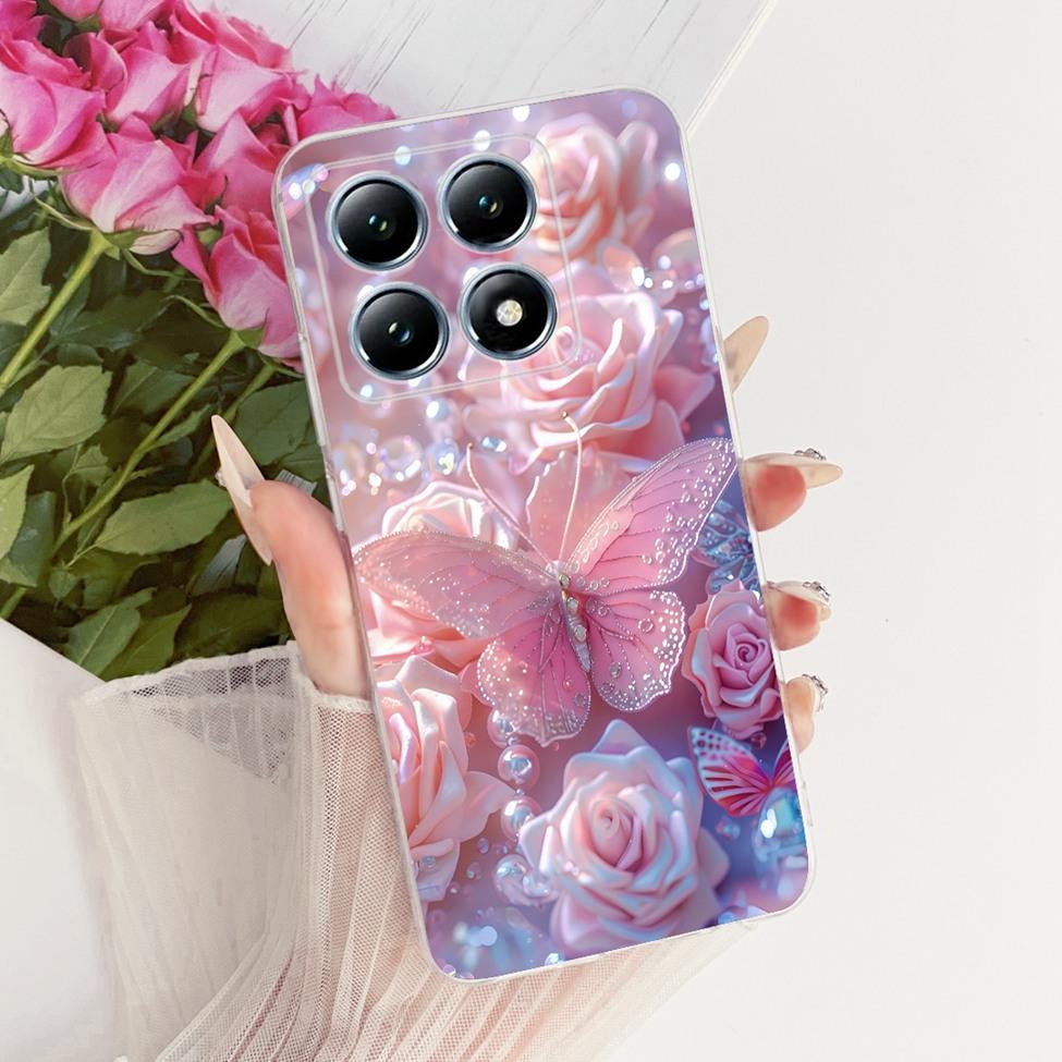 Transparent Casing For Xiaomi 14T Pro Case Cute Cat Luxury Fashion Butterfly Funny Cool Painted Cover 2407FPN8EG
