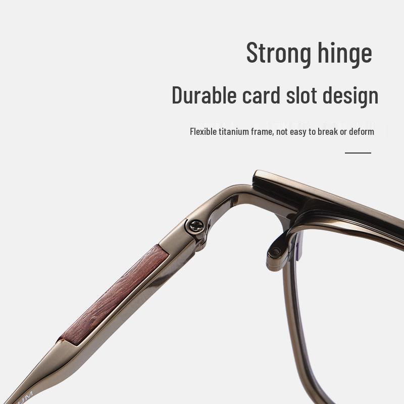 Ultra-Light Pure Titanium Rosewood Men's Fashion Eyeglass Frame