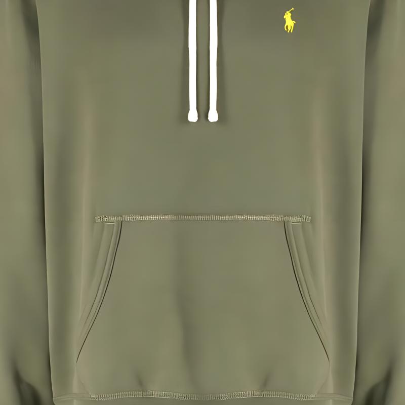 Polo Ralph Lauren Ss23 Logo Embroidered Drawstring Hoodie Men hoodies Olive-Green 710766778-069
