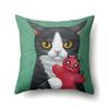Cute Cartoon Pet Cat Pillow Cover Living Room Sofa Office Car Seat Waist Cushion   Home Decoration