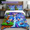 3pcs Duvet Cover Set (1*Duvet Cover + 2*Pillowcase, Without Core), Sonic Print Bedding Set, Bedroom Decor, All‑Season, Birthday Gift