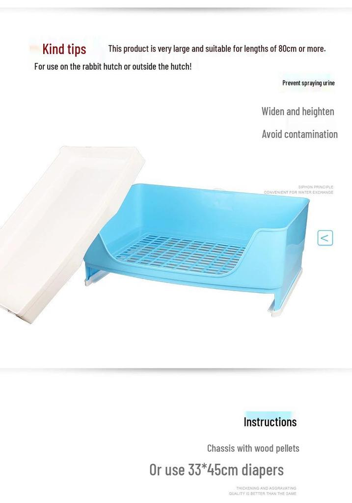 Jumbo Anti-Spritz-Schubladen-Katzentoilette für Widderkaninchen