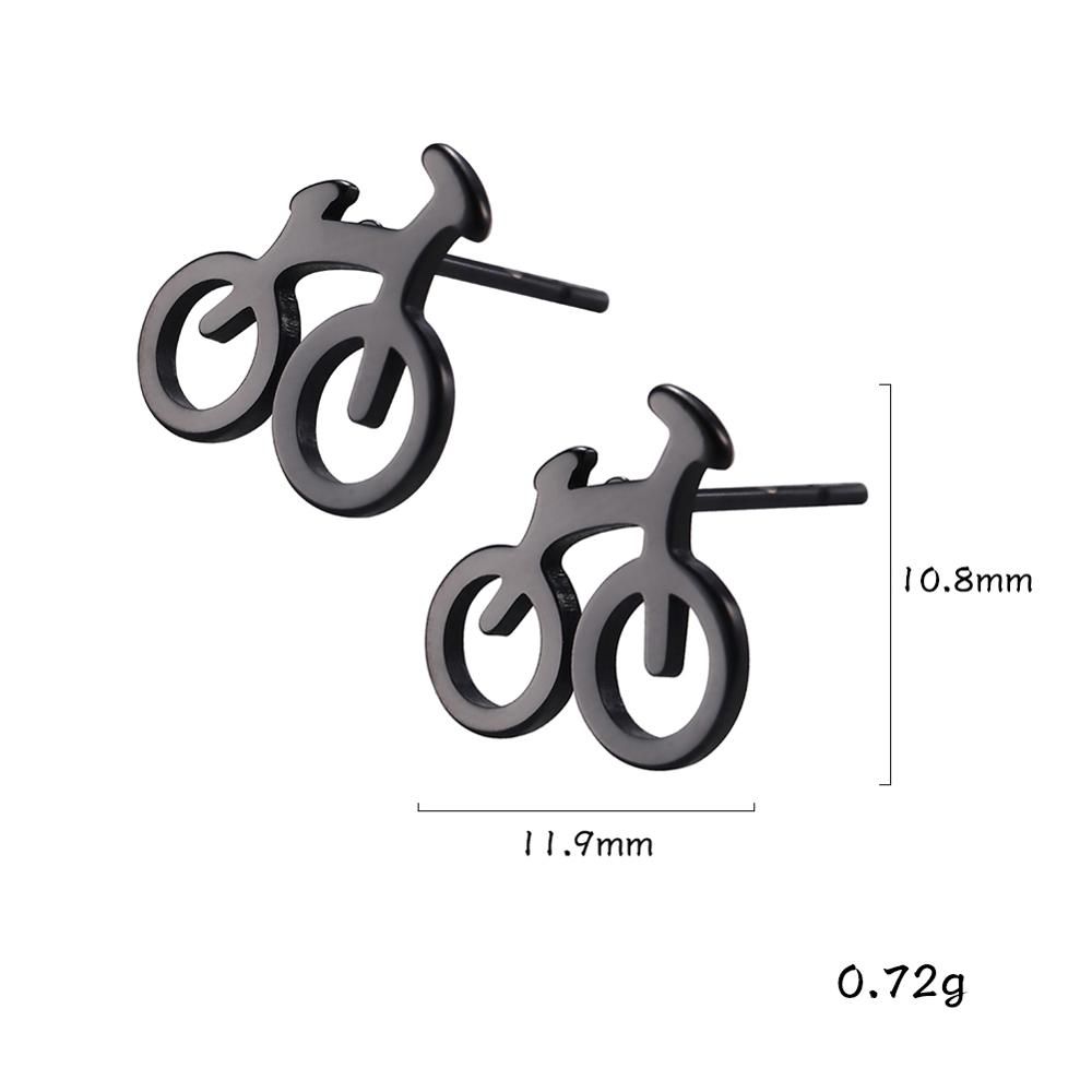 Golden Black Stainless Steel Stud Earrings Set Musical Evil Eye Bike Small Bell Carrot No Yes Earring Gift for Women