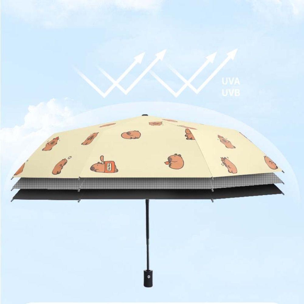 Sun Protection Capybara  Automatic Umbrella Animals Capybara  Anti-UV Umbrella  Students