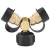 Brass BBQ Propane Adapter Connector Y Splitter Tee Adapter With Tank Gauge Pressure Meter