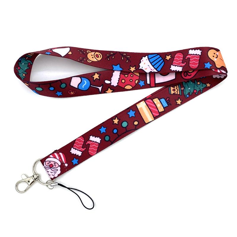 Christmas Art Cartoon Anime Fashion Lanyards Bus ID Name Work Card Holder Accessories Decorations Kids Gifts
