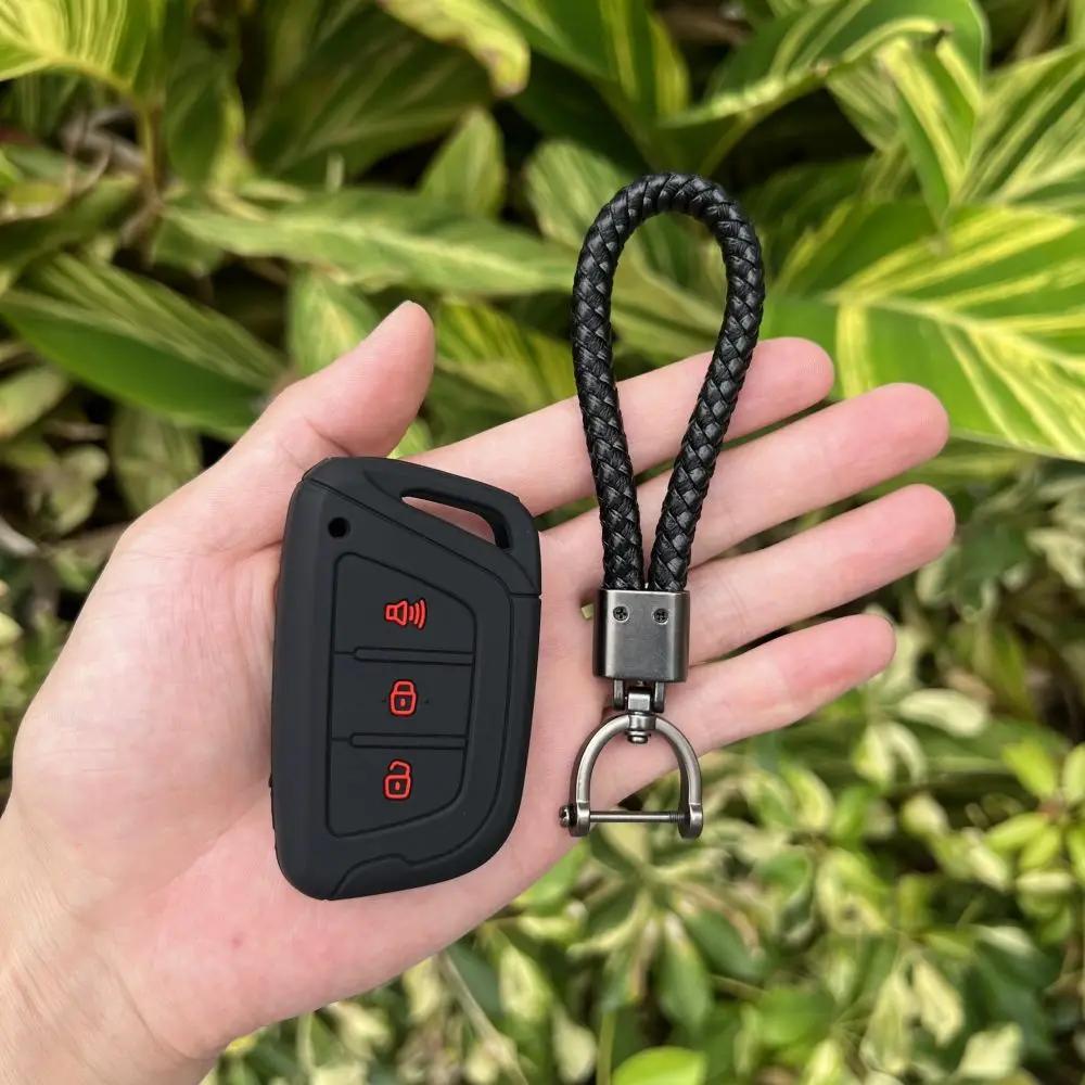 3 Buttons Silicone Car Fob Key Cover Case for JAC JIAYUE A5 X4 X7 IC5 IEV T50 S2 S3 S4 S5 S7 T8 Refine M6 Smart Remote Keychain