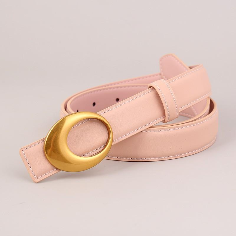 Womens Vintage Leather Belt Gold Buckle Dresses Jeans Fashion Accessory