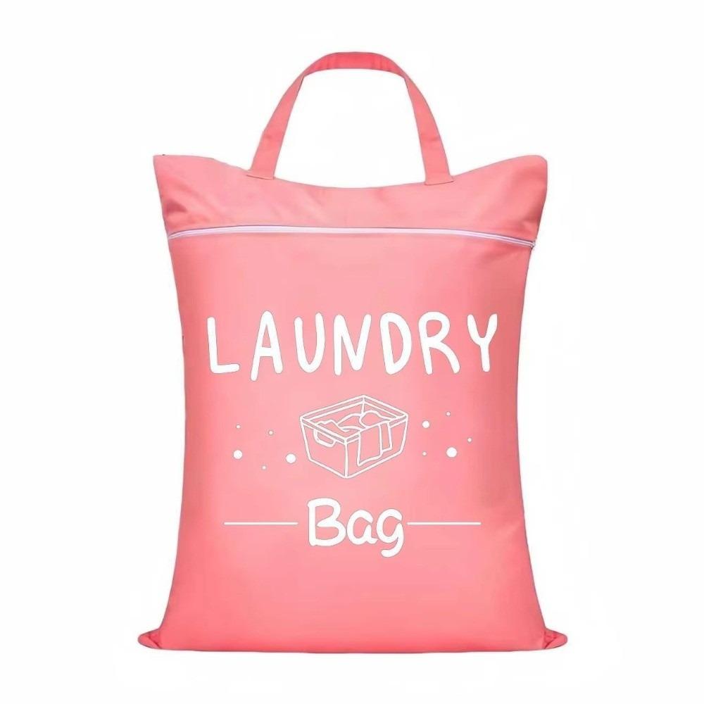 Solid Color Travel Clothing Storage Bag Waterproof Laundry Bag Clothes Storage Organizer  Outdoor розовый