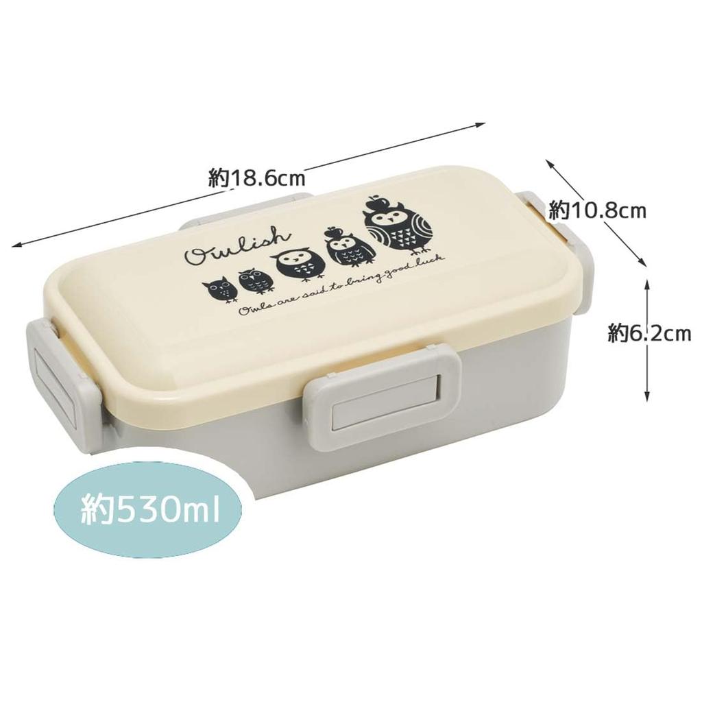 Skater Owl Lunch Soft Domed Made in Box, 530ml, Antibacterial, Filling, Lid, Women's, Japan, PFLB6AG-A