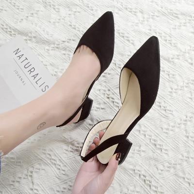 Sandals For Woman Spring Summer Pumps Flock Women Casual High Heels Low Heels Ladies Walking Shoes Student Female Sandalias