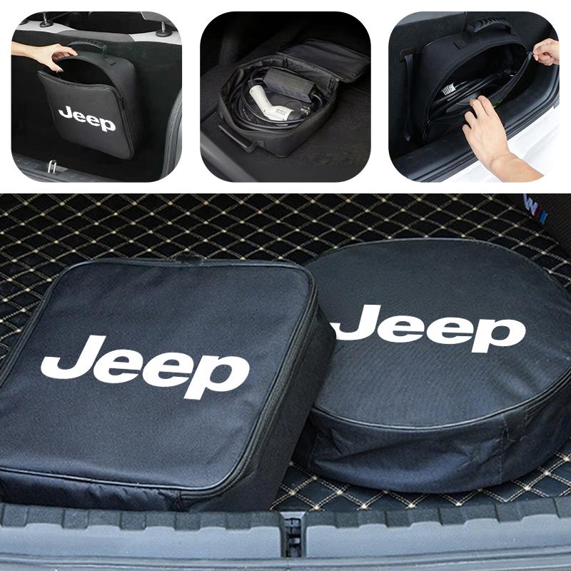Car Charging Cable Rechargeable Gun Storage Oxford Round Bag For Jeep Compass Renegade Cherokee Wrangler JK Patriot Liberty AJZ1