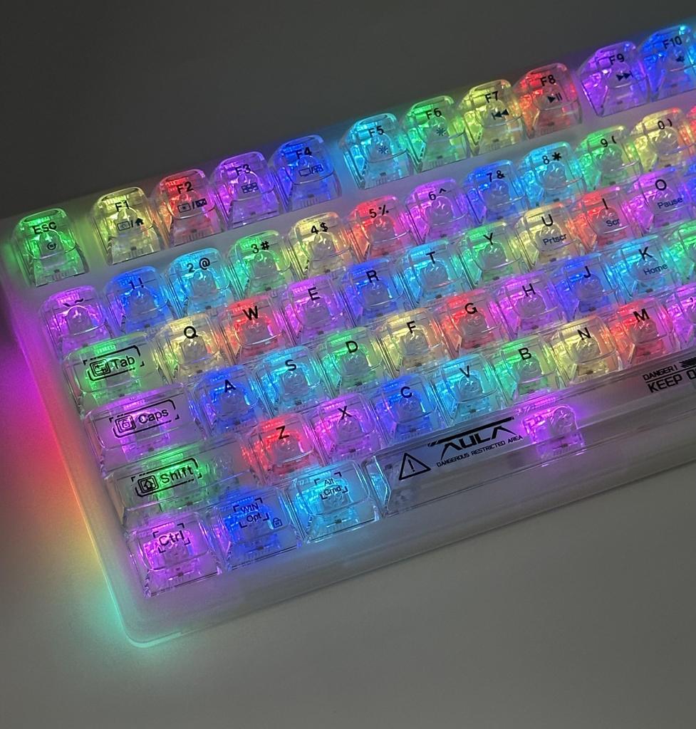 OUSEITECH F98pro Gaming Transparent Mechanical Transparent RGB 95 OLED Display Keyboard, Keyboard, Hot-Swap Keyboard, Numpad, Wireless, Keycaps,