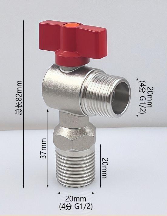 Toilet Flush buttonStainless Steel Angle Stop Valve Faucet Valve G1/2'' Plumbing Fitting Brass High Flow Easy