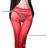 Sexy glänzende Netz-Bodystockings mit hoher Taille und offenem Schritt