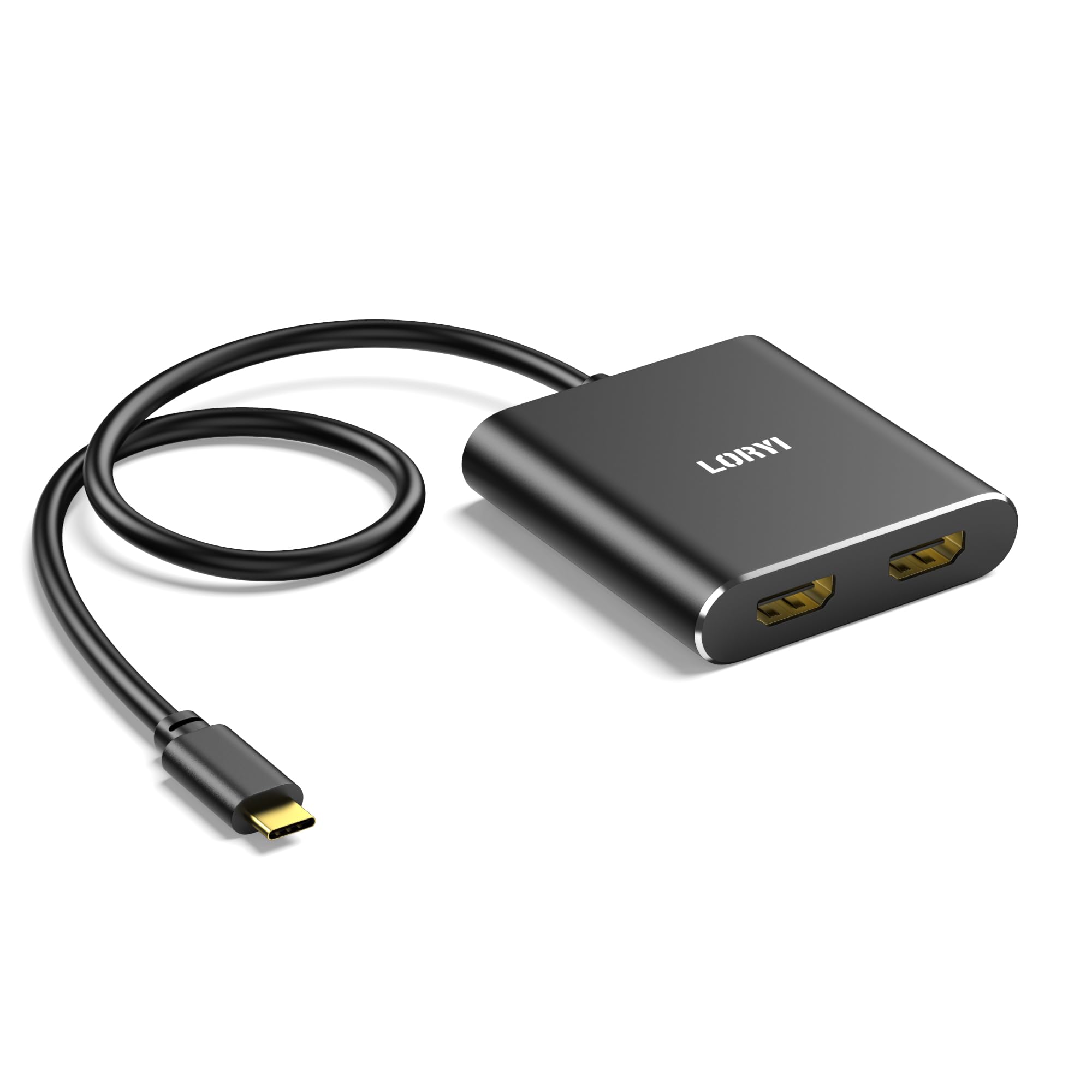 

Адаптер-конвертер USB C в HDMI Расширение HDMI 2в1 Двойной HDMI-разветвитель HDMI-адаптер с расширенным режимом Режим дублирования Работа из дома 4K@60Гц чёрный