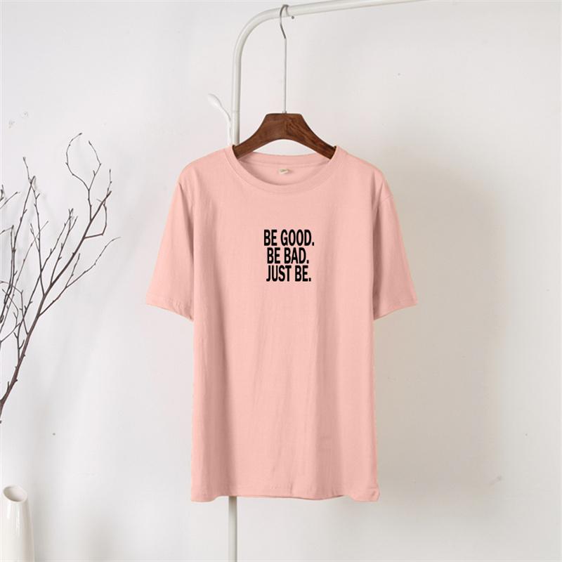 Shellsuning Loose Cotton Letter Printed Tees Oversized Soft Short Sleeve Female Tops Summer Casual High Street T Shirts Women 2023