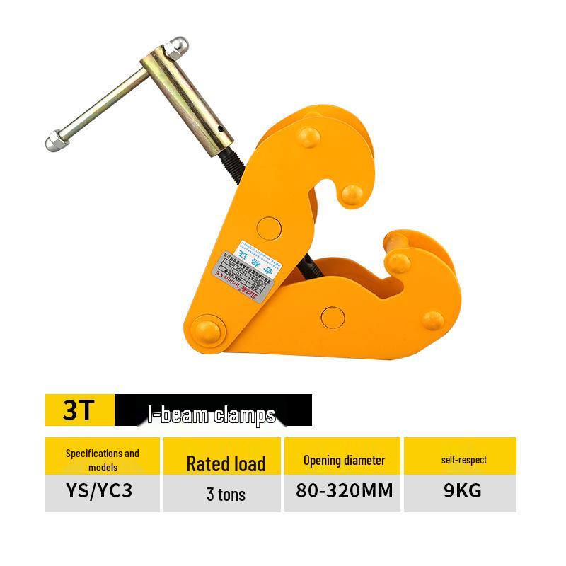 Lifting Clamp for Steel Plates and I-Beams, Vertical & Horizontal, 1 to 5 Ton Capacity