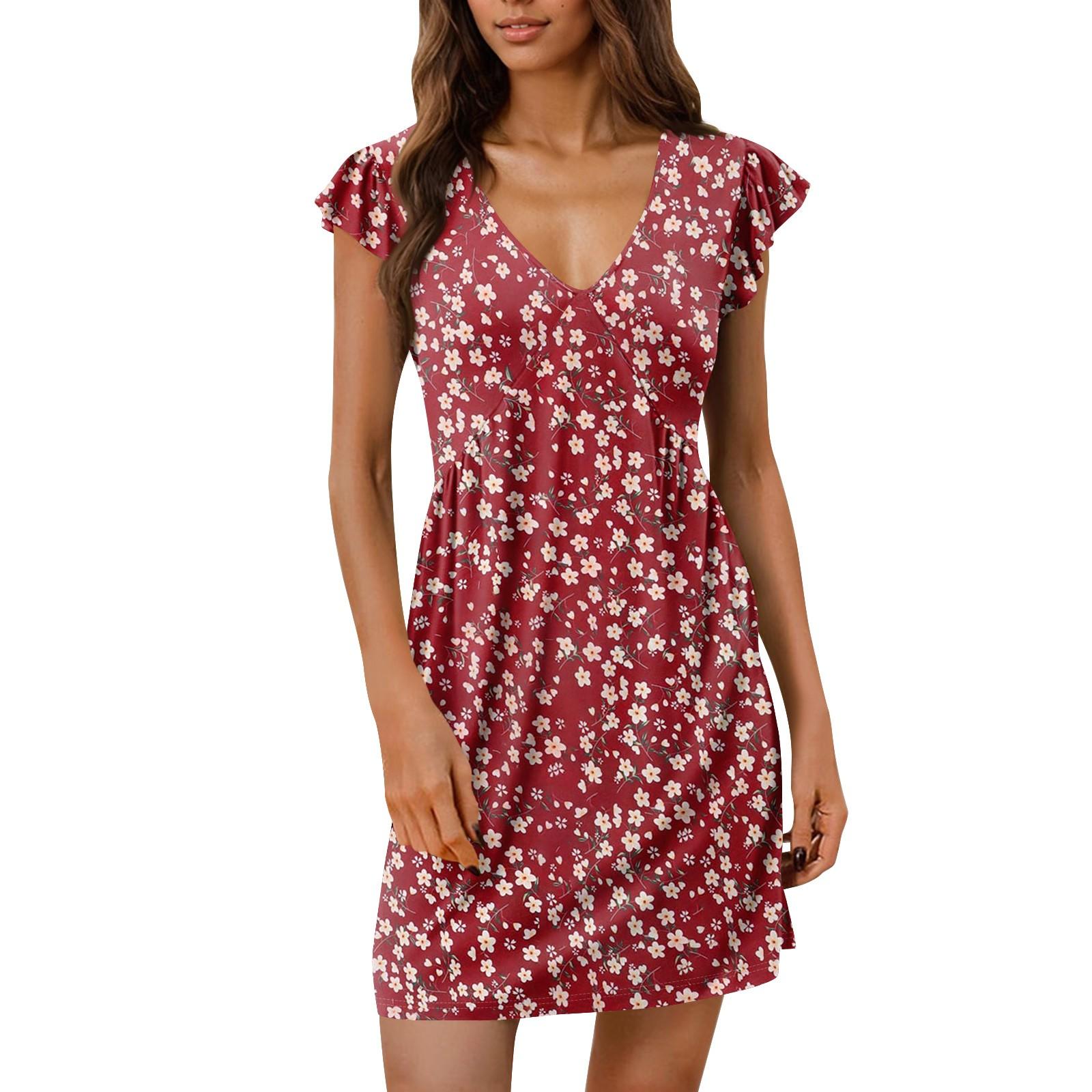 

Женские летние платья, свободные сарафаны без рукавов с U-образным вырезом и карманами L винный