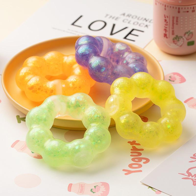 Multi-colors Simulation Donut Squishy Toys Bracelet Anti Stress Soft Sensory Squeeze Fidget For Kids Birthday Gifts Party Favors