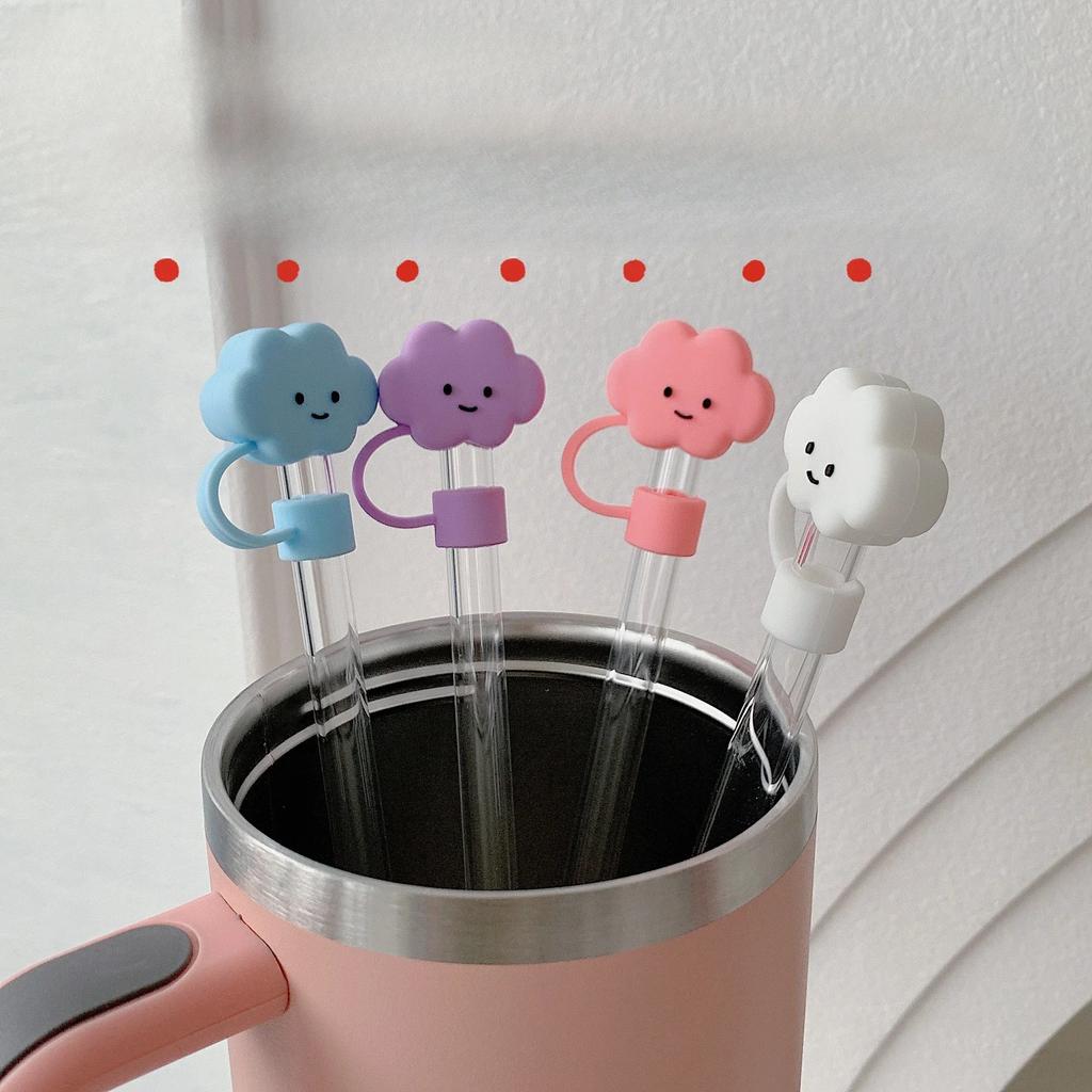 Straw Covers Cap Toppers Compatible with Stanley 30&40 Oz Tumbler Cups,Reusable Cute Silicone Straw Tips Lids Protectors