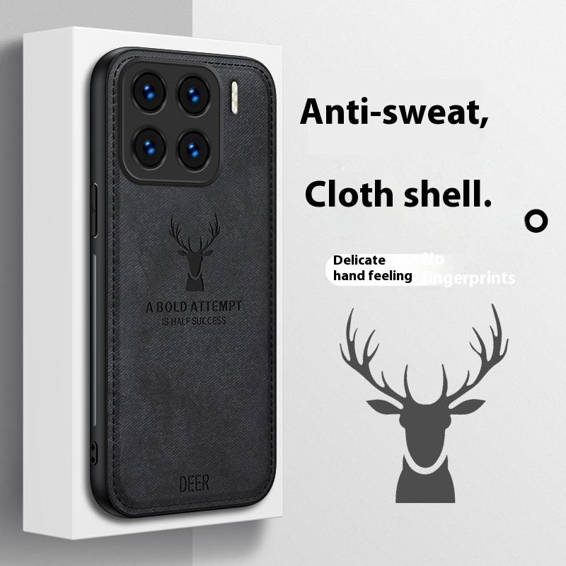 For Xiaomi 15 Case Deer Pattern Cloth Texture PU Leather Hybrid Phone Cover
