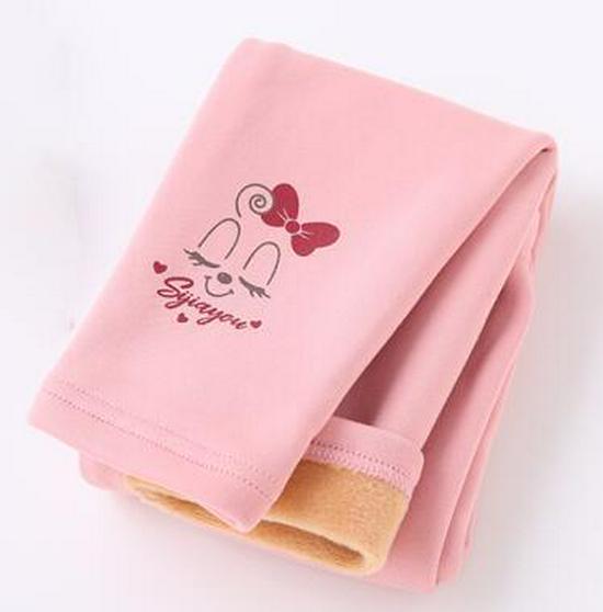 1W Girls' Fleece-Lined Warm Leggings - Autumn/Winter Style, Small & Medium Sizes, One-Piece Outerwear Pants