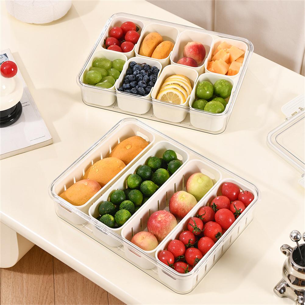 Clear Lid Snack Box Divided Serving Tray Office Snacks 8-compartment Design Comfort Transport Detachable Design