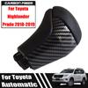 Carbon Fiber Silver Car Gear Lever Shift Knob Handle Head For Toyota Highlander Prado 2018 2019 2020 Automatic Accessories