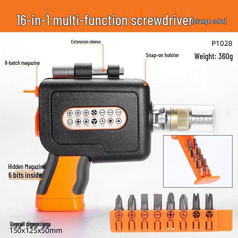 Ratchet Multifunctional Screwdriver Set for Auto Repair - Durable, Pistol Grip, Built-In Features for Electric Vehicle Maintenance