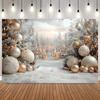 Christmas Theme Photo Backdrop Fantasy Snowflake Forest Xmas Tree Gifts Sparkling Stars Family Festival Photo Backgrounds15
